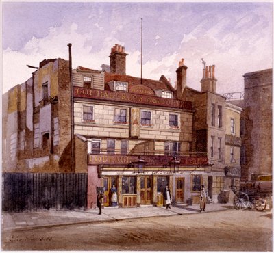 1883年、ロンドン、トリニティ・スクエアのオールド・ジョージ・イン 作： John Crowther