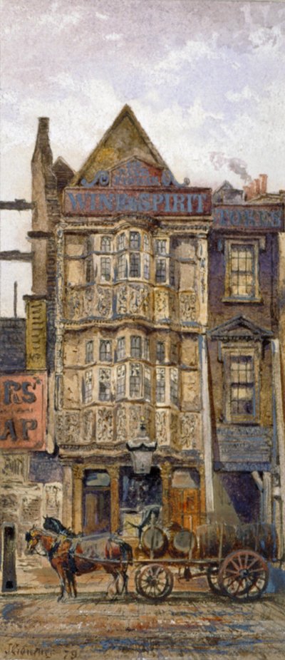 サー・ポール・ピンダーズ・ハウス、ビショップスゲート、シティ・オブ・ロンドン、1879年 作： John Crowther
