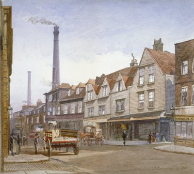1884年、ロンドン、サザークのミント・ストリートの眺め 作： John Crowther