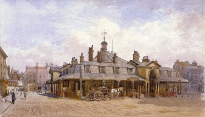 オックスフォード マーケットの眺め、セント メリルボーン、ウェストミンスター、ロンドン、c1880 作： John Crowther