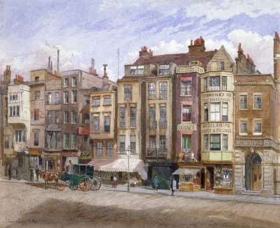 ストランドの商業施設の眺め、ウェストミンスター、ロンドン、1881年。 作： John Crowther