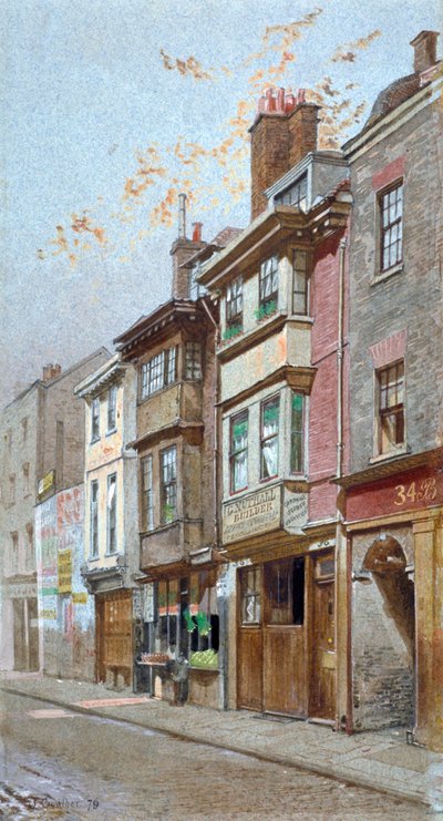 グレイズ イン ロード 36 番と 38 番の眺め、ロンドン、1879 年。 作： John Crowther