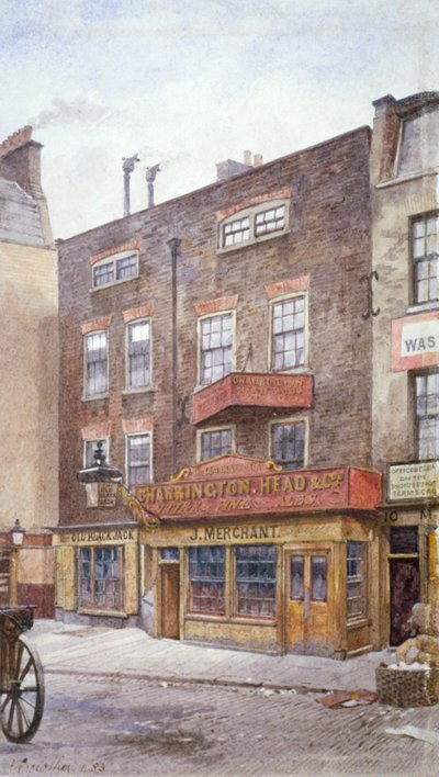 オールド ブラック ジャック イン、ポーツマス ストリート、ウェストミンスター、ロンドン、1883 年の眺め 作： John Crowther