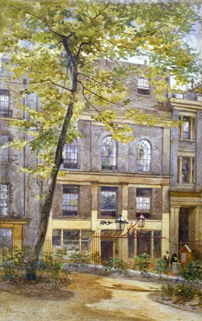 1882年、ロンドン市内のセント・ピーターズ・アレーにあるウールパック・タバーンの眺め 作： John Crowther