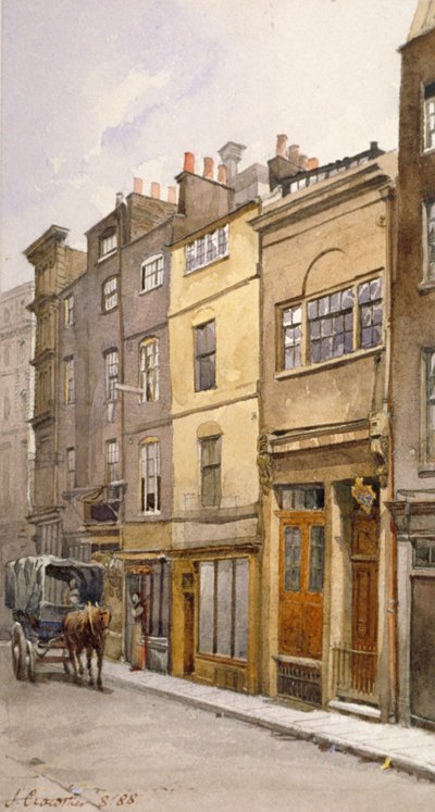 1888年、ロンドン、シルバー・ストリートの教区書記官ホールの眺め 作： John Crowther
