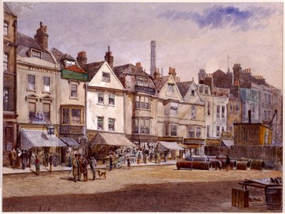 1884年、ロンドンのステップニーにあるホワイトチャペルのハイストリート 作： John Crowther