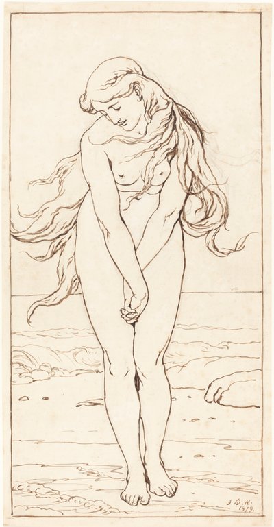腕を組んで裸で立つ 作： John Dawson Watson