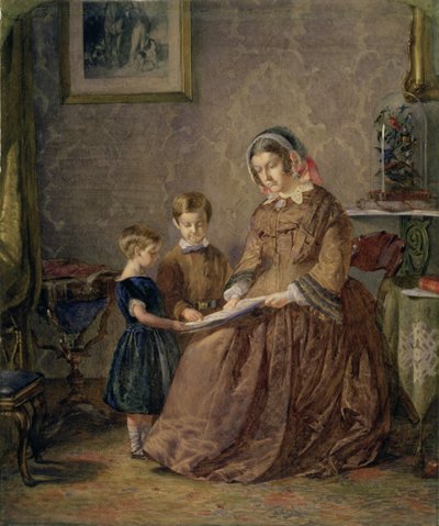 読書レッスン、1855 作： John Dawson Watson