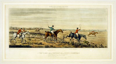 スカーリーの症状、レスターシャーズ、ヘンリー・アルケン（1785-1851）による刻印、1825年（カラー刻印 作： John Dean (after) Paul