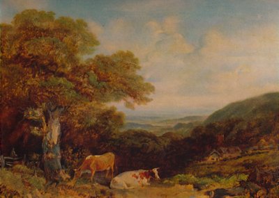 牛のいる風景」1847年、1935年 作： John Dearman