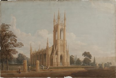 セントトーマス教会の設計、1826年頃 作： John Dobson