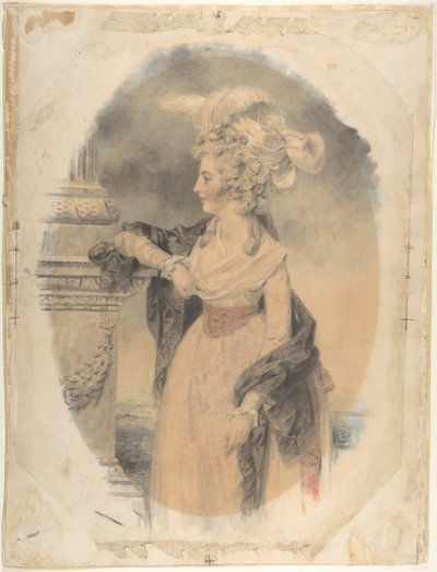 エリザベス・フォード、後のカルロスのレディ・コルヴィル、1785年。 作： John Downman