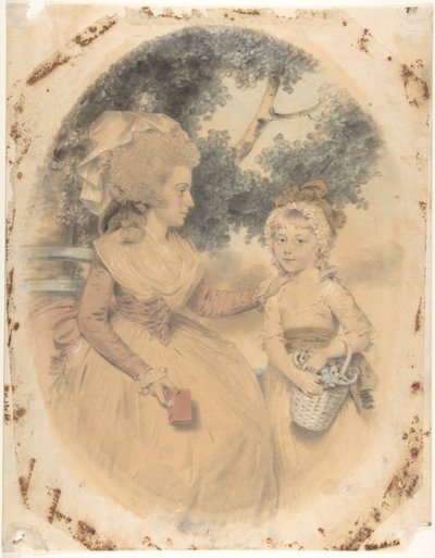 モーガン夫人とその子供、1785 年。 作： John Downman