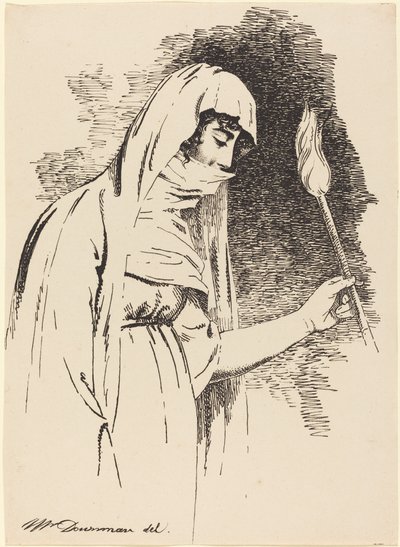 トーチを持った東洋の女性 作： John Downman