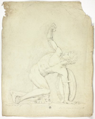 ローマの像からの負傷した戦士 作： John Downman