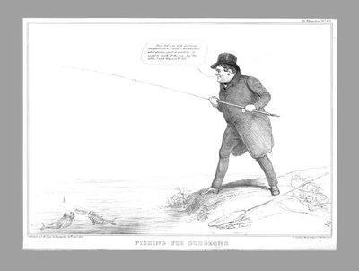 ガジョンの釣り、1835年。 作： John Doyle