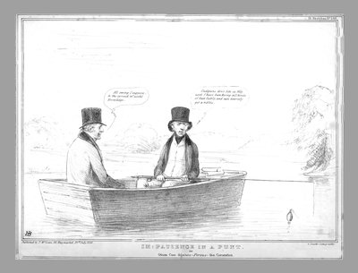 私は：パントの忍耐。または尊厳のあるレジャー-対-戴冠式、1838。 作： John Doyle