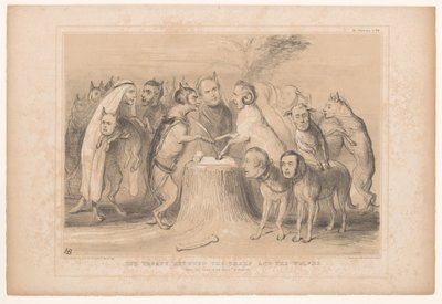 Pact tussen de wolven en de schapen 羊とオオカミの間の条約。 Les Loups et les Brevis of Granville (オブジェクトのタイトル) の後 HB Sketches (オブジェクトのシリーズ タイトル) 作： John Doyle