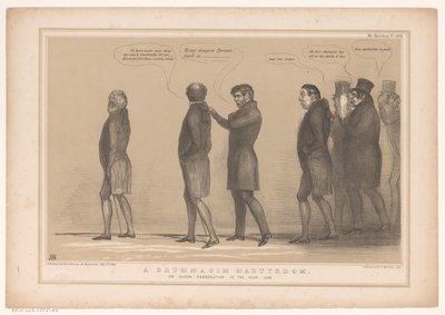 スポットプレントはウィリアム・スミス・オブライエンに会った ブルマギムの殉教。 または 1846 年のサクソン人の迫害 (オブジェクトのタイトル) HB Sketches (オブジェクトのシリーズ タイトル) 作： John Doyle