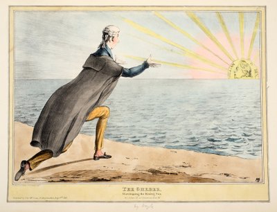 ゲーバー：昇る太陽を崇拝する、1830年（手描きの彫刻） 作： John Doyle