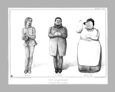 宣教師。または1835年の偽善者の古い劇の場面。 作： John Doyle