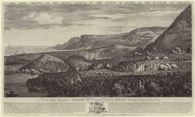 アイルランド王国のアントリム郡における巨人の土手道の西側展望 作： John Drury