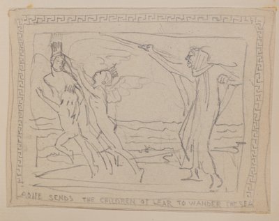 アオイフェが「リルの子供たち」を「海の彷徨」に送る（鉛筆 作： John Duncan