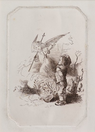 少年と天使（銅版画 作： John Duncan