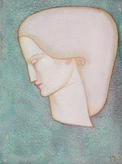 女性の頭（水彩 作： John Duncan