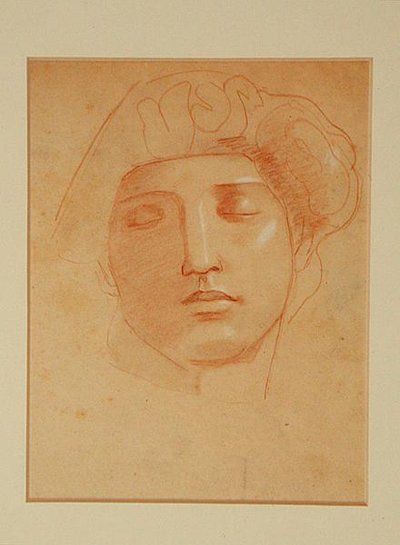 ケルトの神の頭（紙にクレヨン） 作： John Duncan