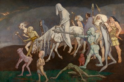 The Fomors（またはThe Powers of Evil Abroad in the World）、c.1939（テンペラ） 作： John Duncan
