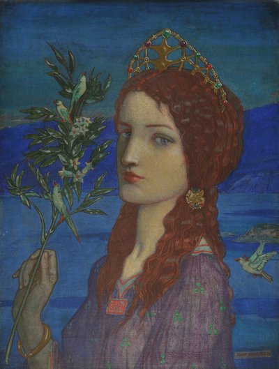 テスラの使者、1910年（キャンバス上のテンペラ） 作： John Duncan
