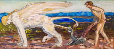 スフィンクスとプラウ（水彩画 作： John Duncan