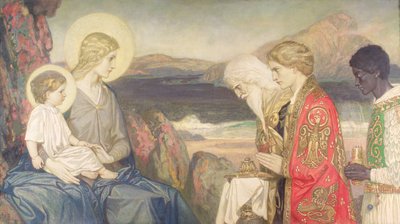 3つのマギ、1915年（キャンバス上のテンペラ） 作： John Duncan