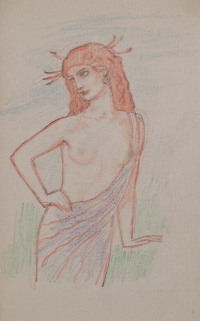 無題 [女性像] (鉛筆) 作： John Duncan