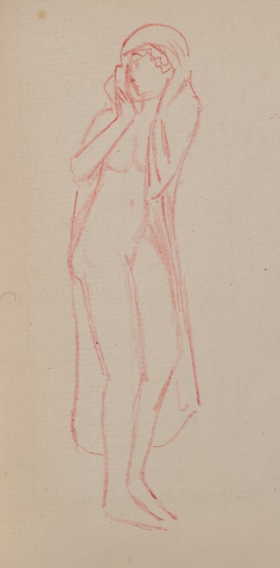 無題 [女性像] (鉛筆) 作： John Duncan