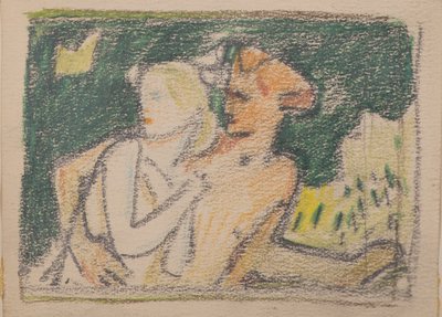 無題[逃げる夫婦]（鉛筆） 作： John Duncan