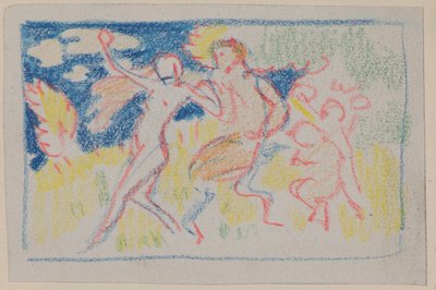 無題[踊る4人の人物]（鉛筆） 作： John Duncan