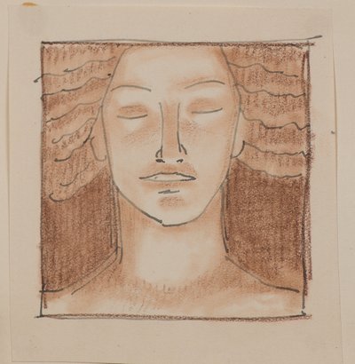 無題 [男性の顔] (鉛筆) 作： John Duncan