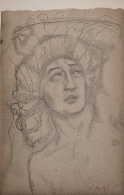 無題 [男性像] (鉛筆) 作： John Duncan