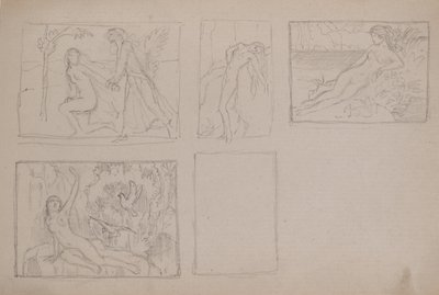 無題 [風景の中の裸体像(鉛筆) 作： John Duncan