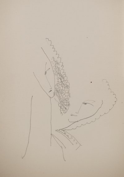無題 [二つの顔] (鉛筆) 作： John Duncan