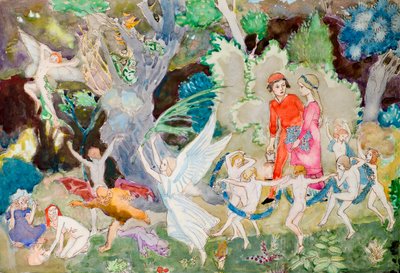 魔女の森のヨリンダとヨリンゲル（水彩画 作： John Duncan