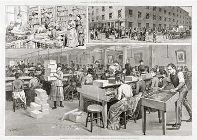 タバコ製造のシーン、1887 作： John Durkin