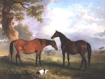 芝生での繁殖牝馬 作： John E. Ferneley