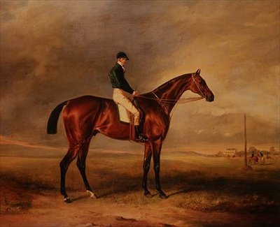 サム・デイが騎乗する湾岸産の競走馬「プリアム 作： John E. Ferneley