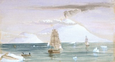 ボーフォート島とエレバス山1841年1月28日発見 作： John Edward Davis
