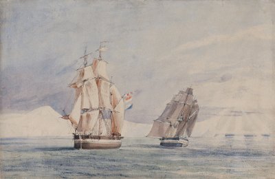 HMがロス海にエレバスとテロを出荷 作： John Edward Davis