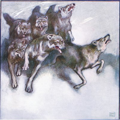 私は彼らの息さえ感じ、彼らの嗅ぐ匂いを聞いたように感じました (color litho) 作： John Edwin Noble