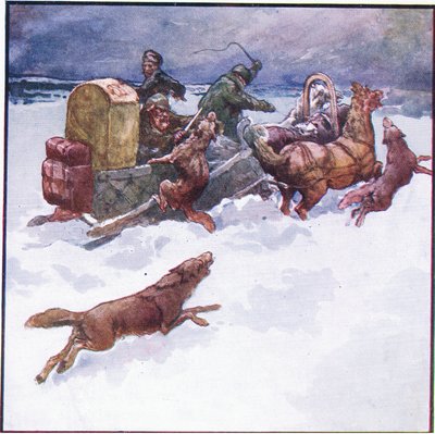 私の仲間は片方の腕をオオカミの口に冷静に突き刺した（カラーリソ） 作： John Edwin Noble